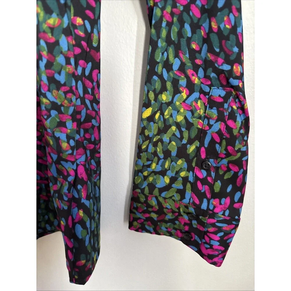 Express Portofino Desig Workwear Multicolor ButtonDown DressUp Mod Academia NWT - Picture 4 of 6